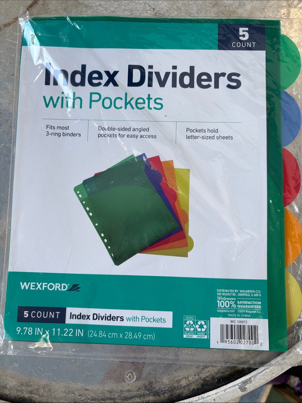 Wexford Index Dividers with Pockets - Multicolor (5 Pack)